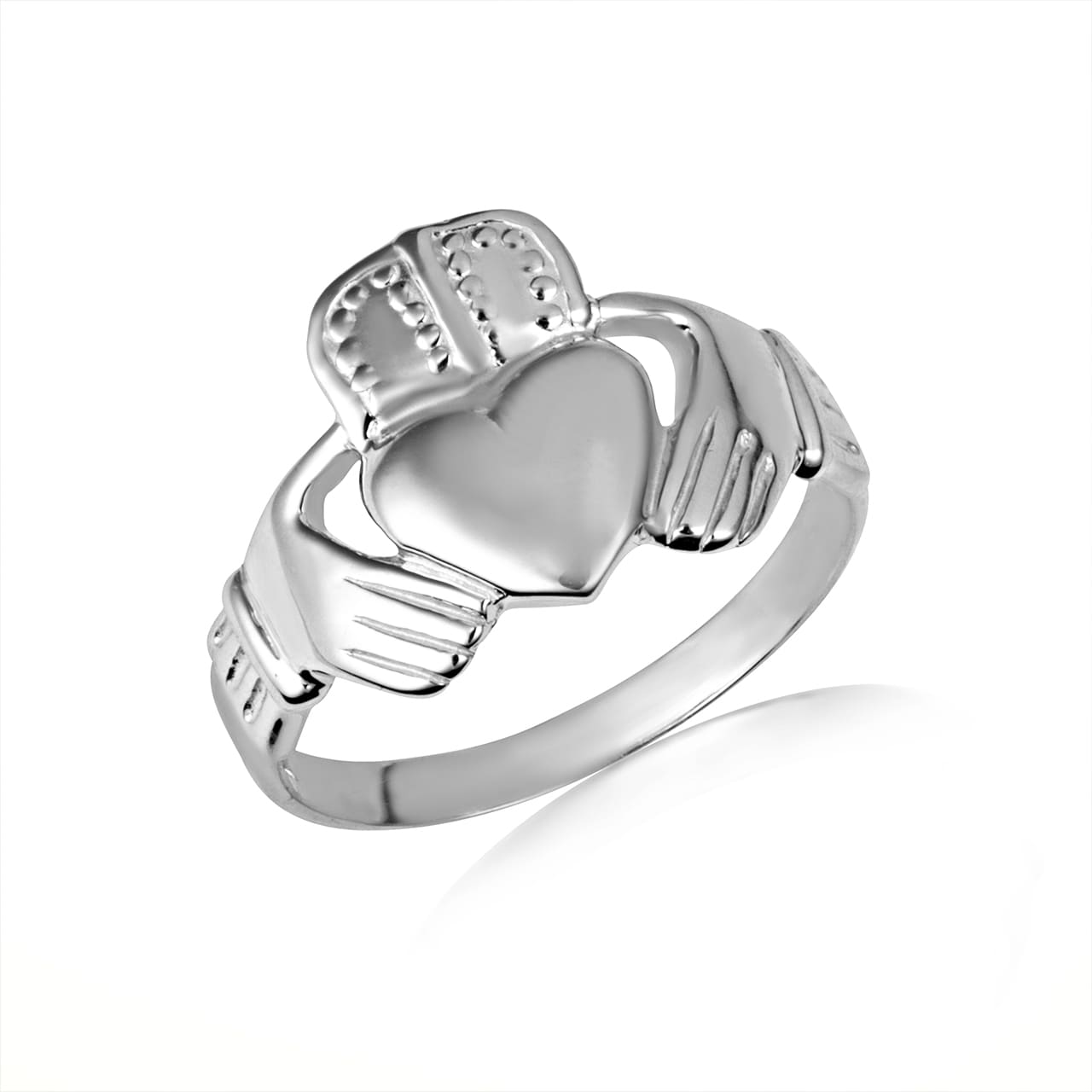 Gold Men's Classic Claddagh Ring, view 3