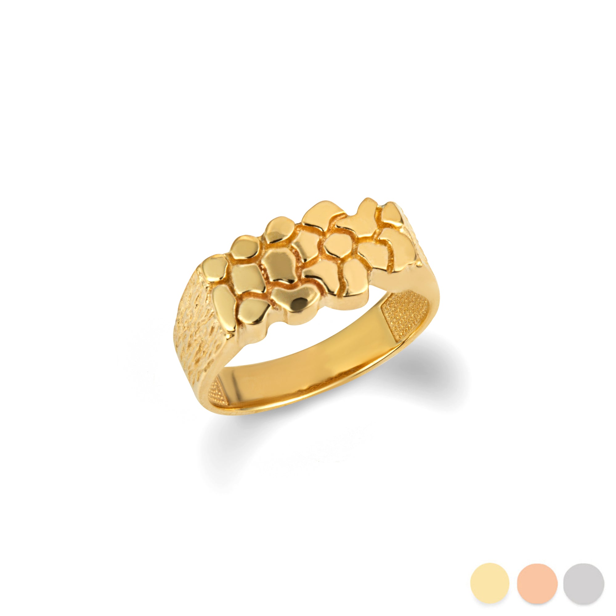 Gold Men's Nugget Band Ring