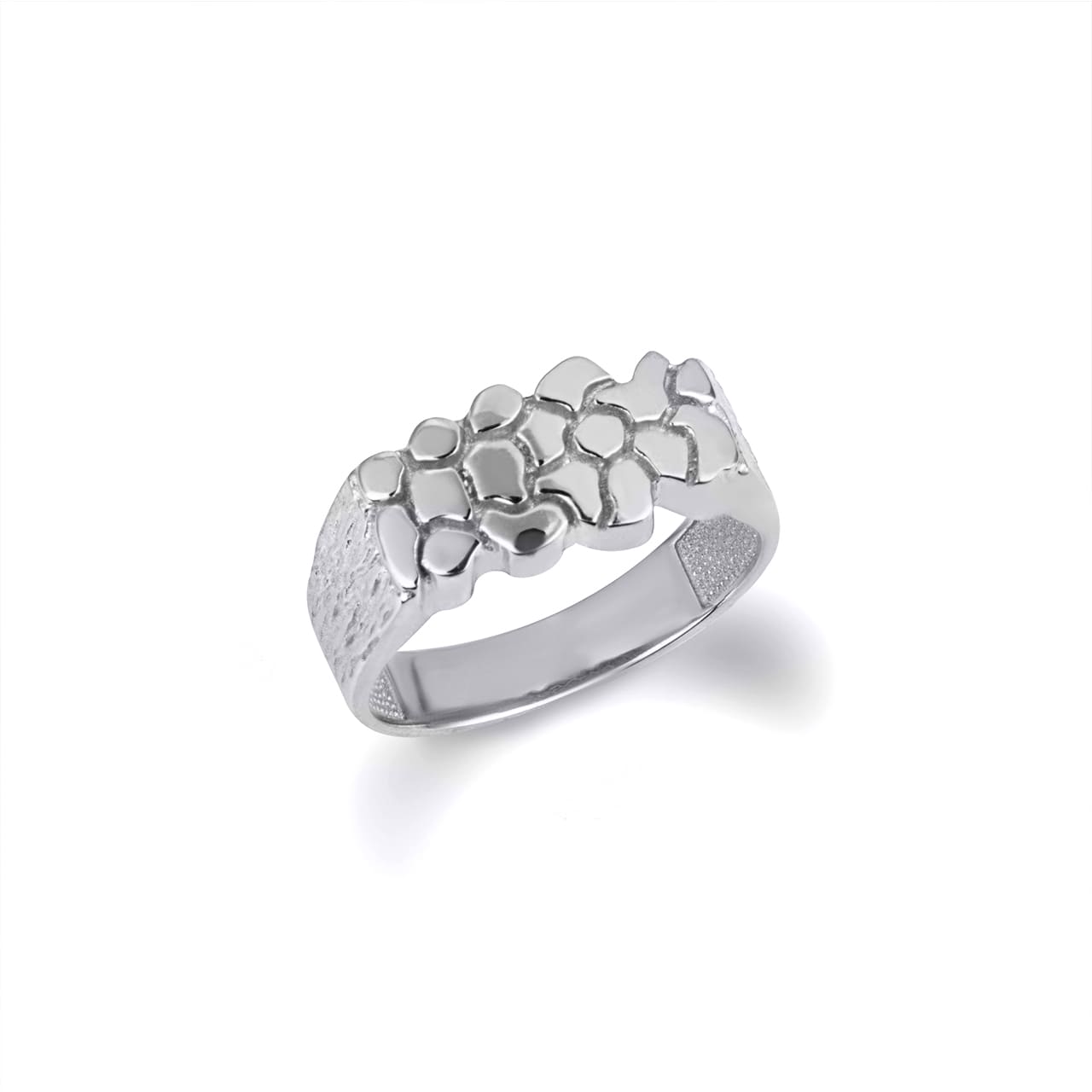 Gold Men's Nugget Band Ring, view 3