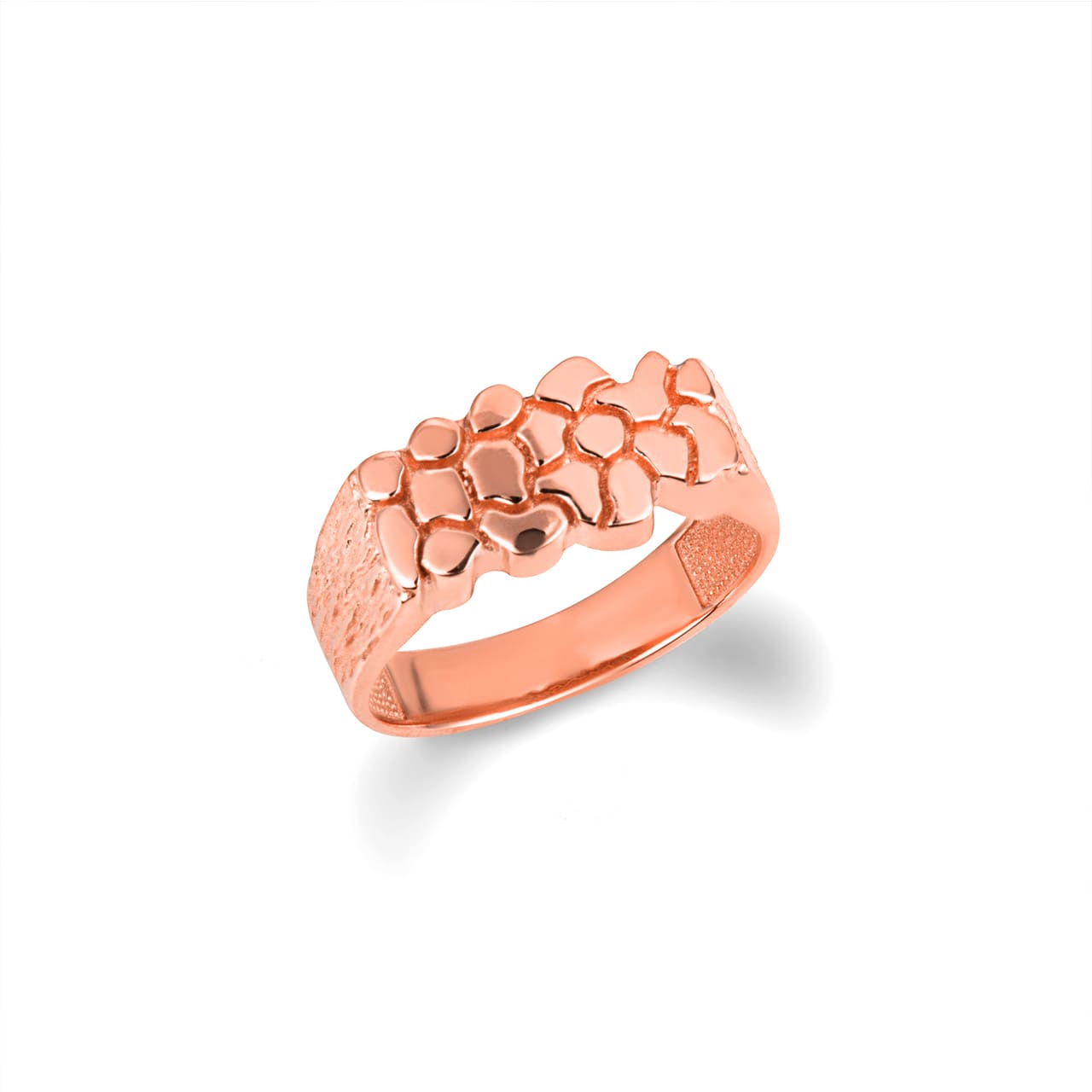 Gold Men's Nugget Band Ring, view 4