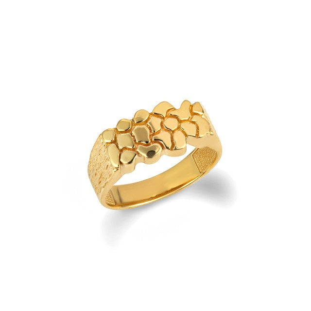 Gold Men's Nugget Band Ring, view 5