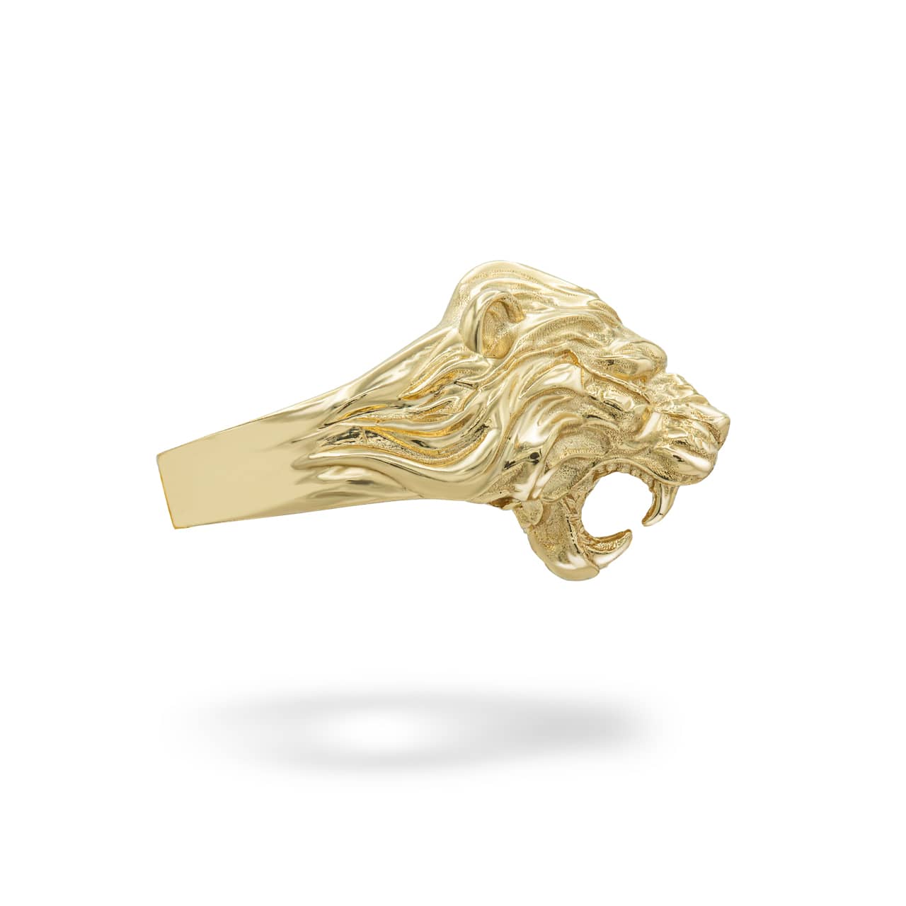 Gold Men's Roaring Lion Band Ring, view 4