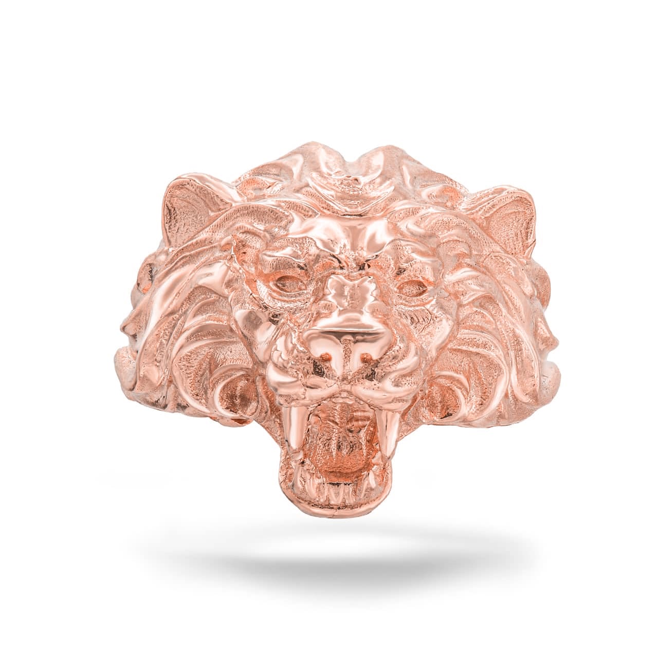 Gold Men's Roaring Lion Band Ring, view 8