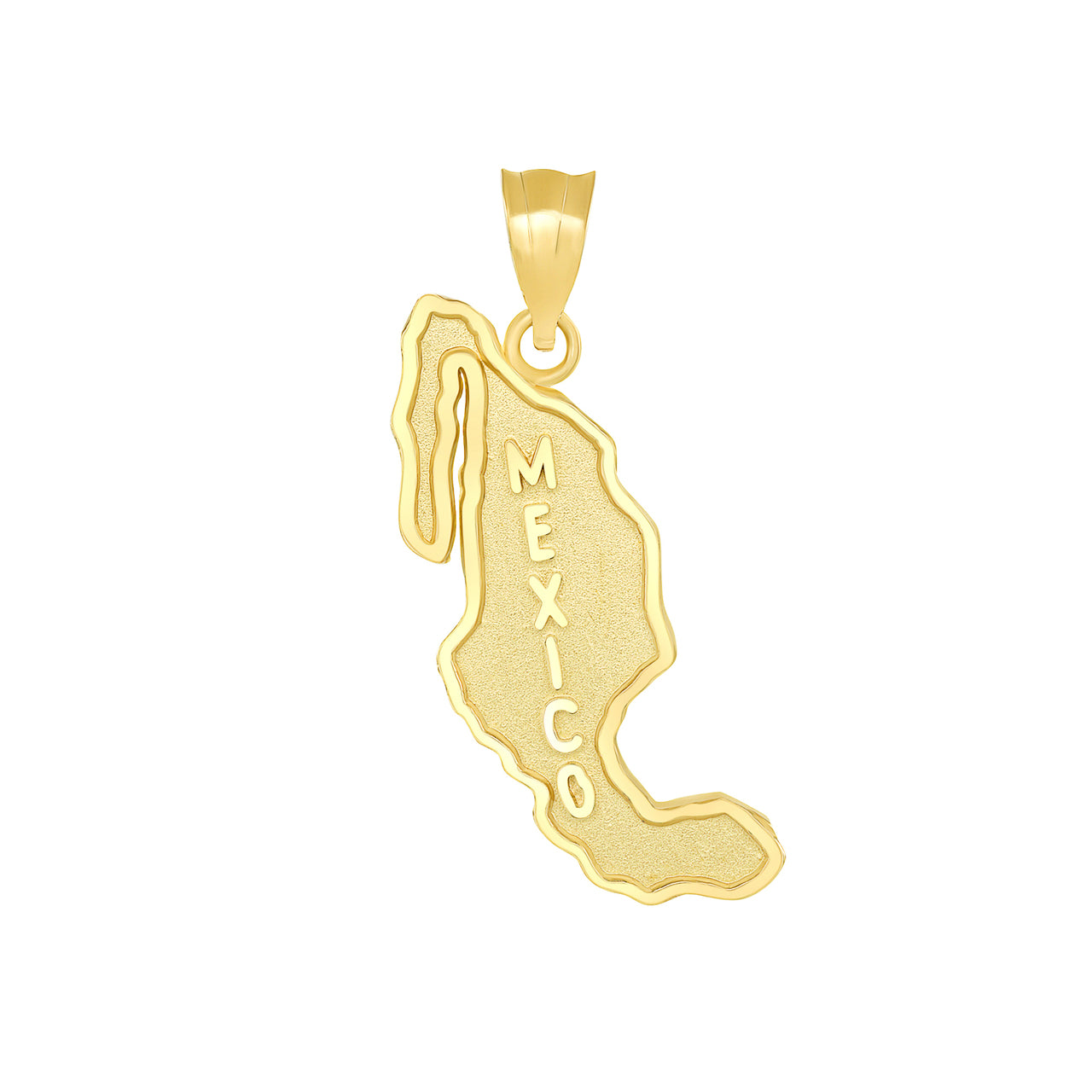 Gold Mexico Map Pendant Necklace, view 2