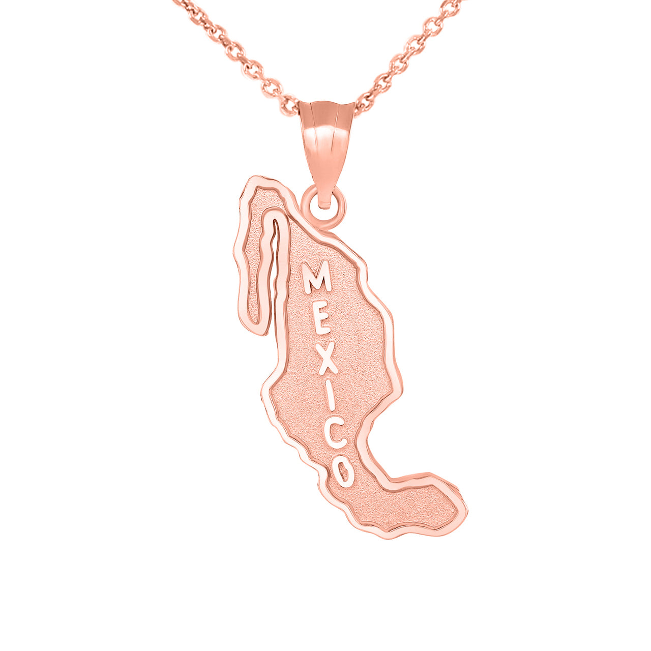 Gold Mexico Map Pendant Necklace, view 4