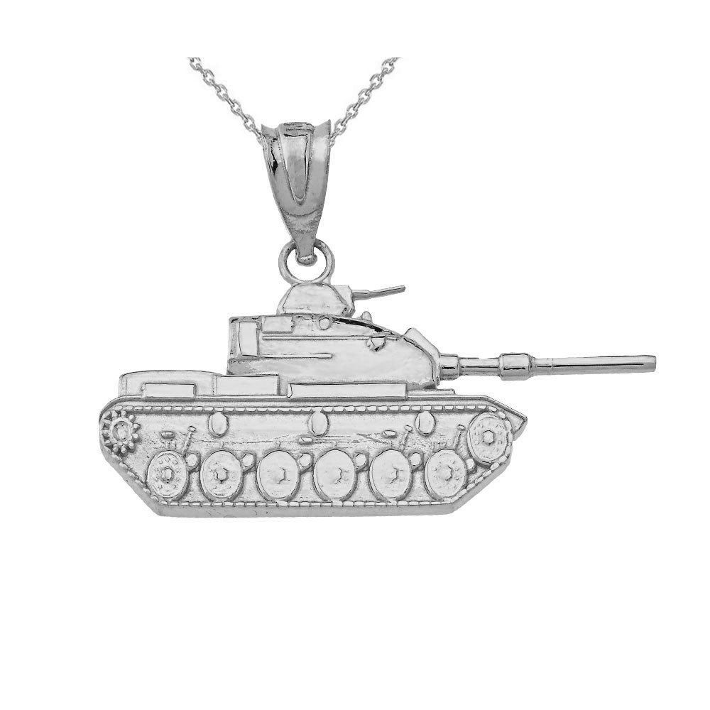 Gold Military Tank Pendant Necklace, view 3