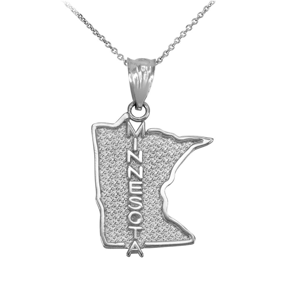 Gold Minnesota State Map Pendant Necklace, view 3