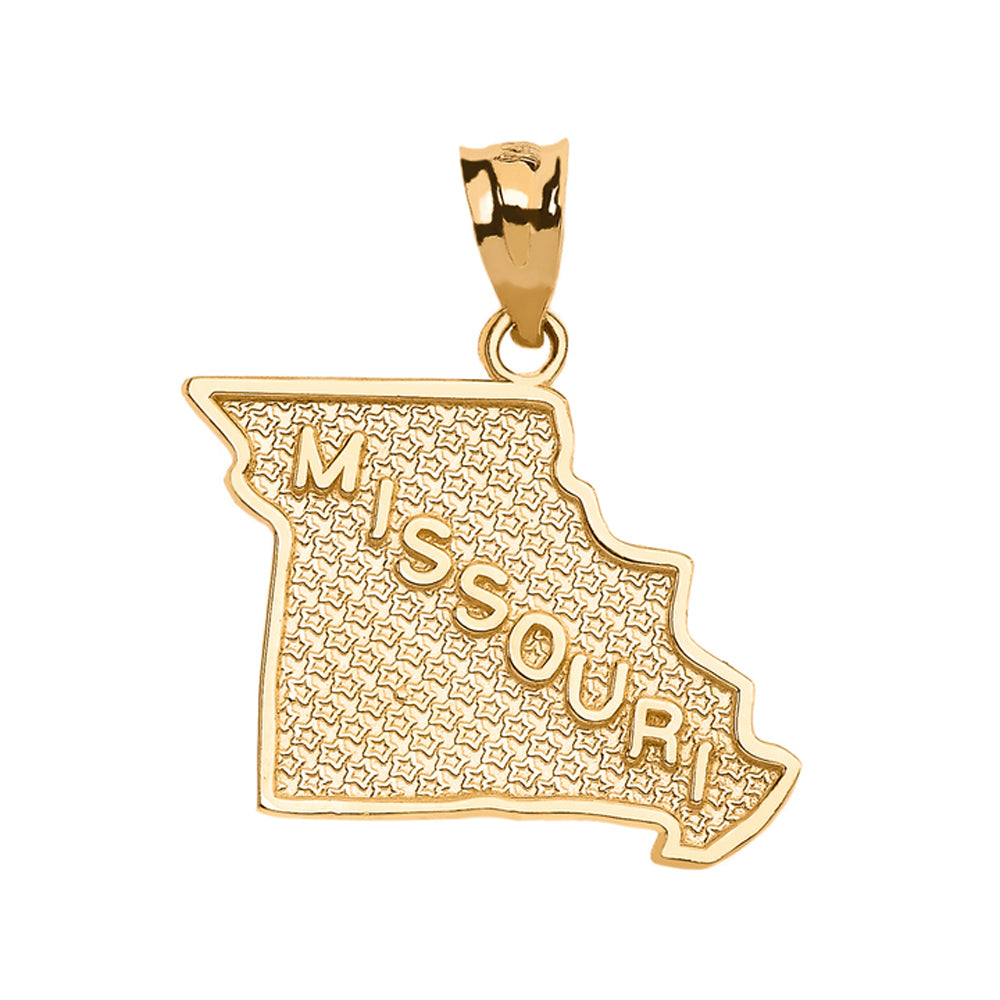 Gold Missouri State Map Pendant Necklace, view 2