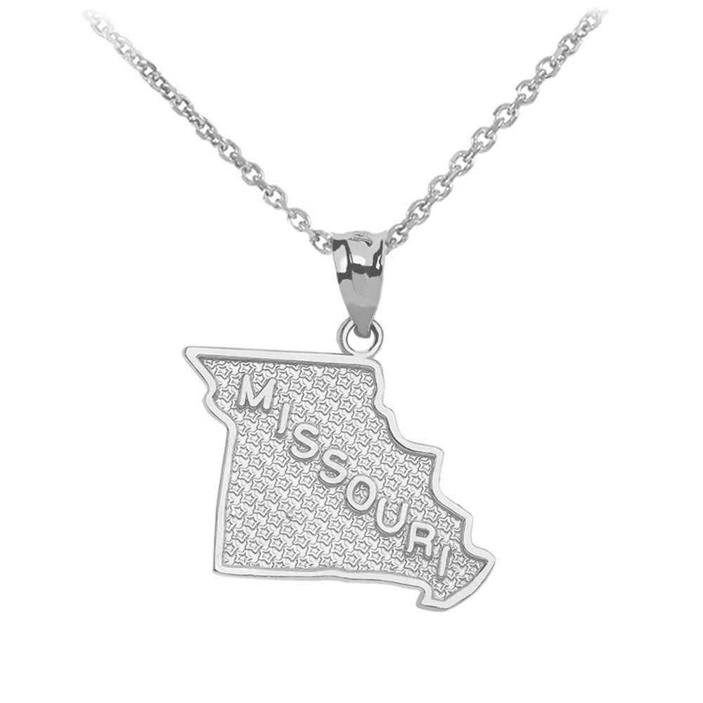 Gold Missouri State Map Pendant Necklace, view 4