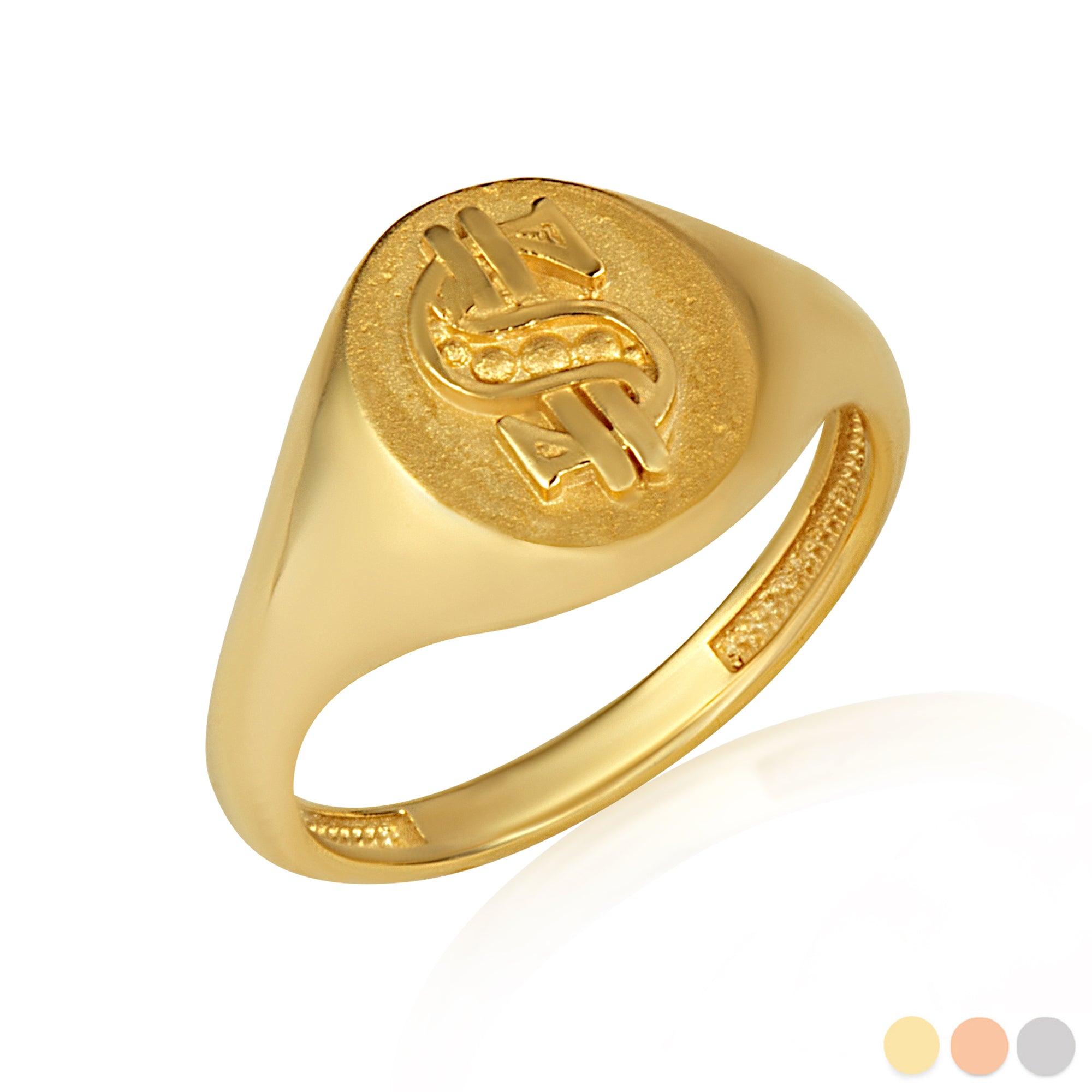 Gold Money Dollar Sign Signet Ring