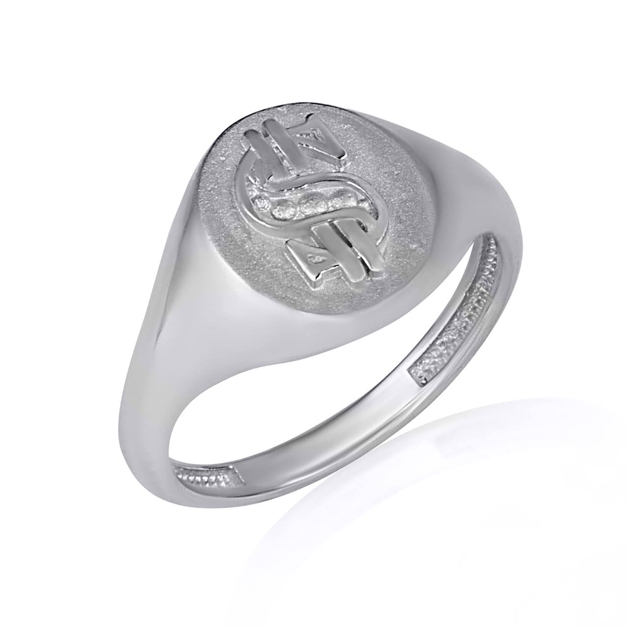 Gold Money Dollar Sign Signet Ring, view 4