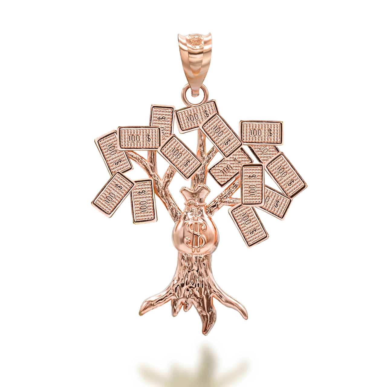 Gold Money On Tree Pendant Necklace, view 6
