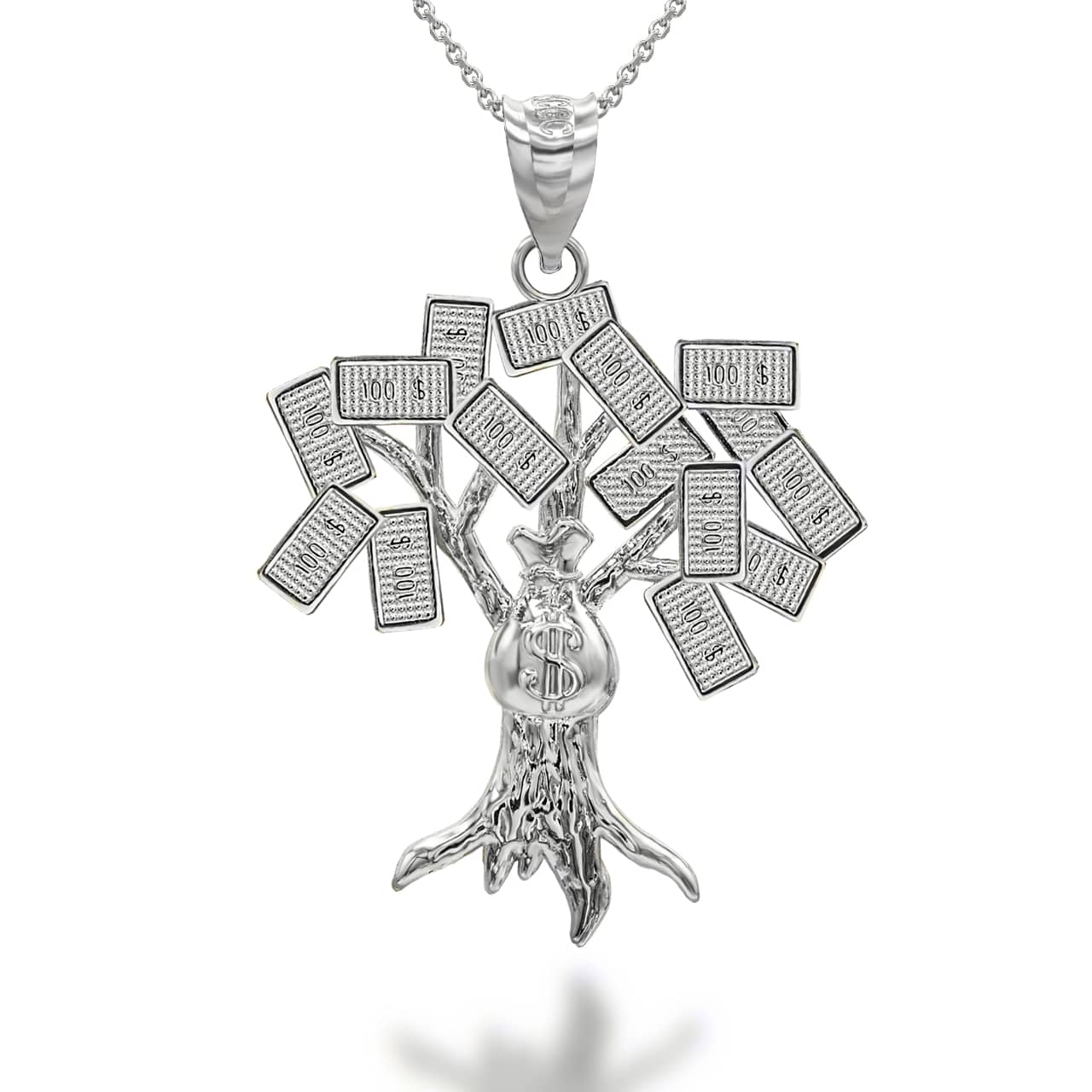 Gold Money On Tree Pendant Necklace, view 7