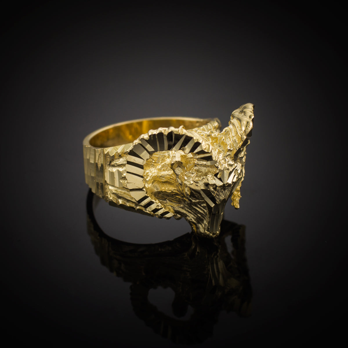 Gold Mountain Ram Aries Ring, view 2