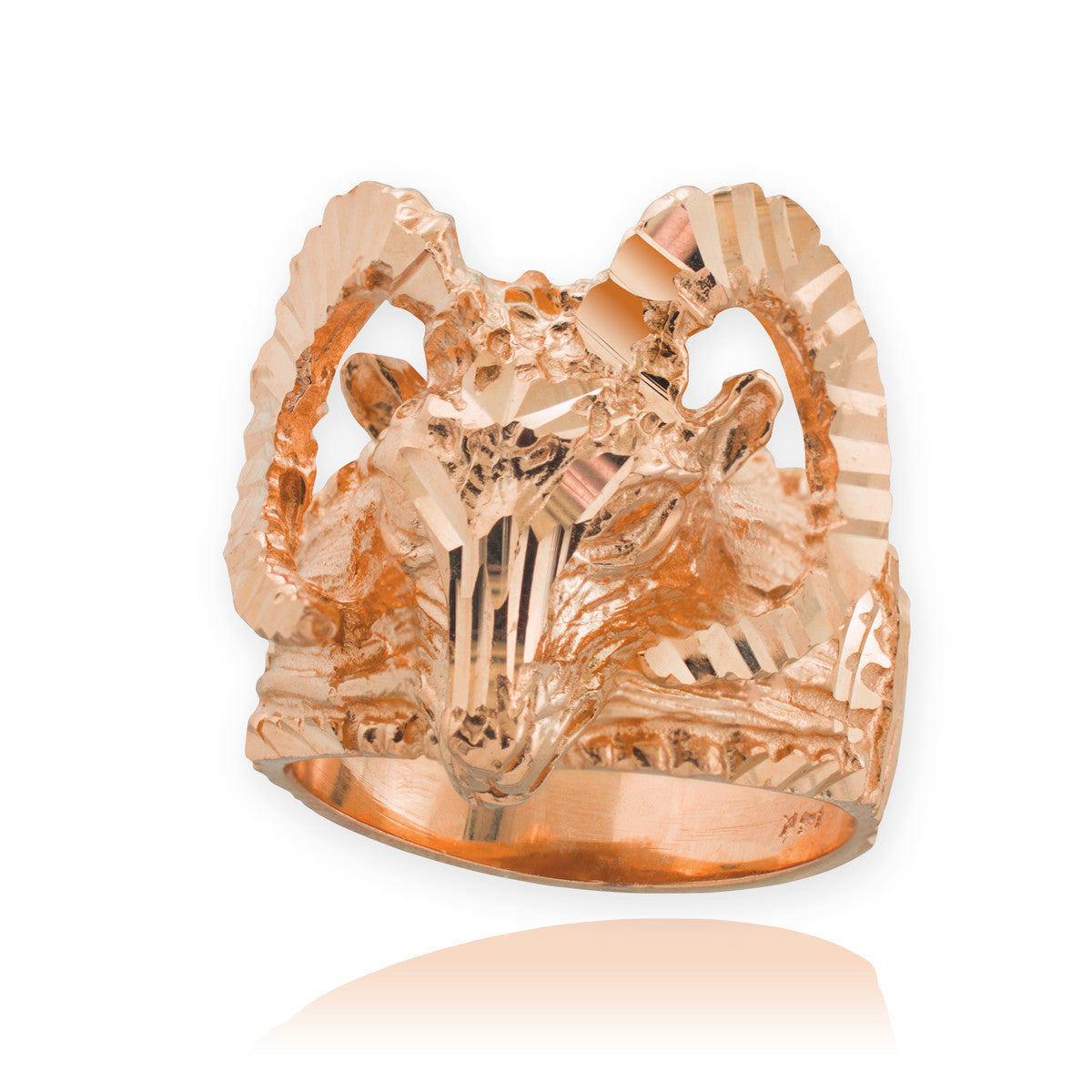 Gold Mountain Ram Aries Ring, view 3