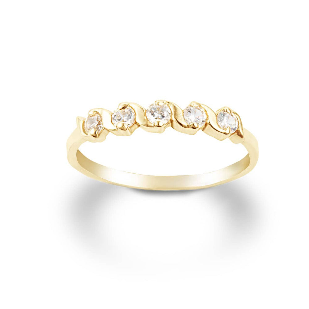 Gold Multi Stone CZ Eternity Band Ring