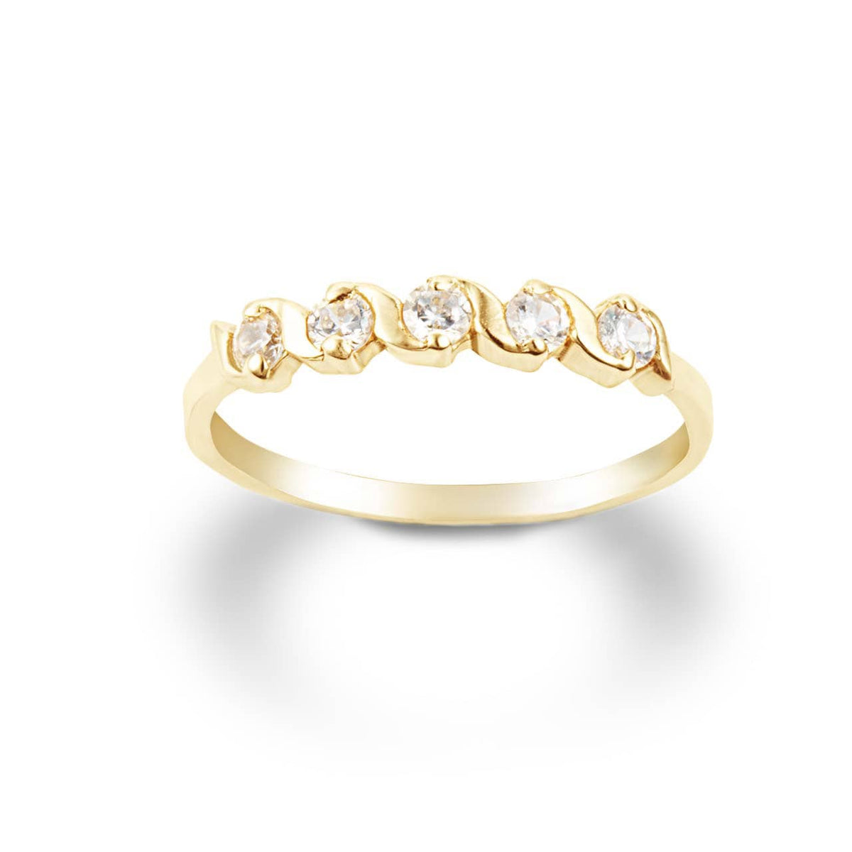 Gold Multi Stone CZ Eternity Band Ring
