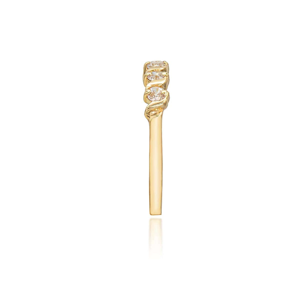 Gold Multi Stone CZ Eternity Band Ring, view 3