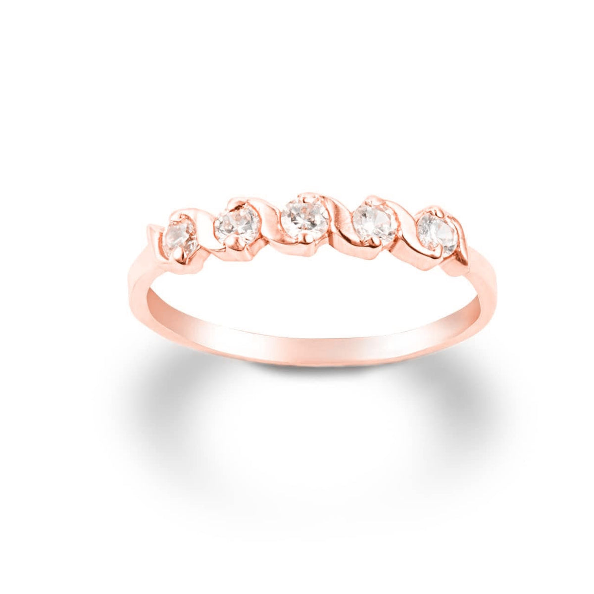 Gold Multi Stone CZ Eternity Band Ring, view 5