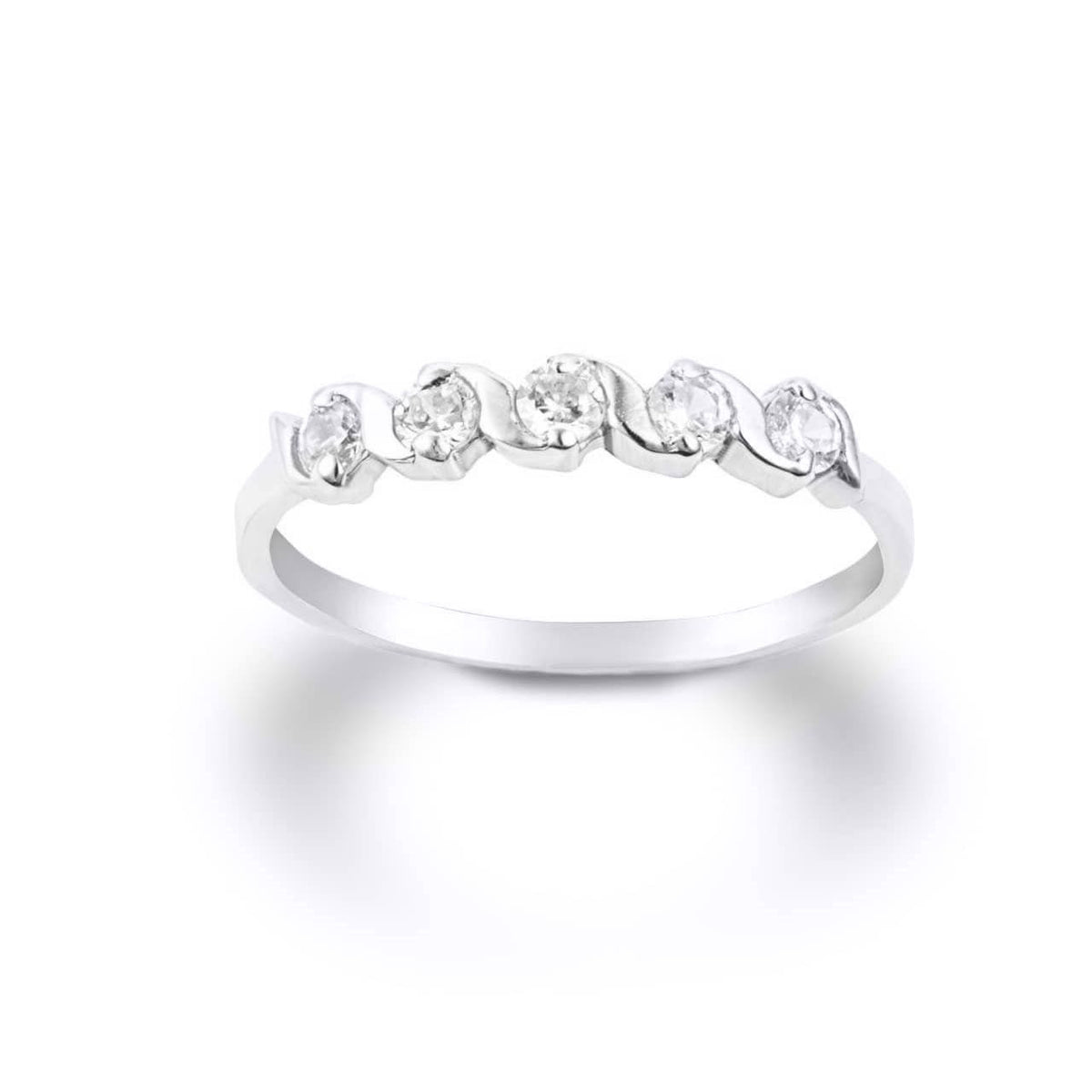 Gold Multi Stone CZ Eternity Band Ring, view 6