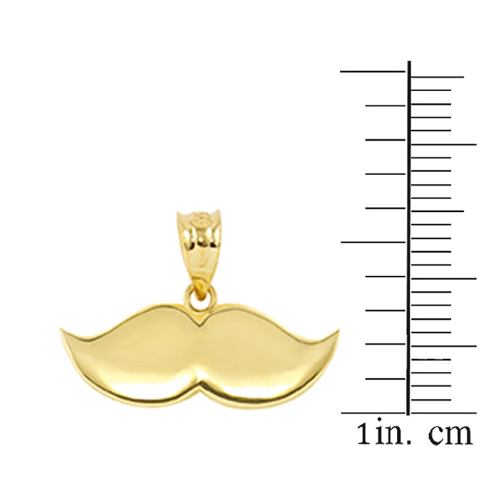 Gold Mustache Charm Pendant Necklace, view 3