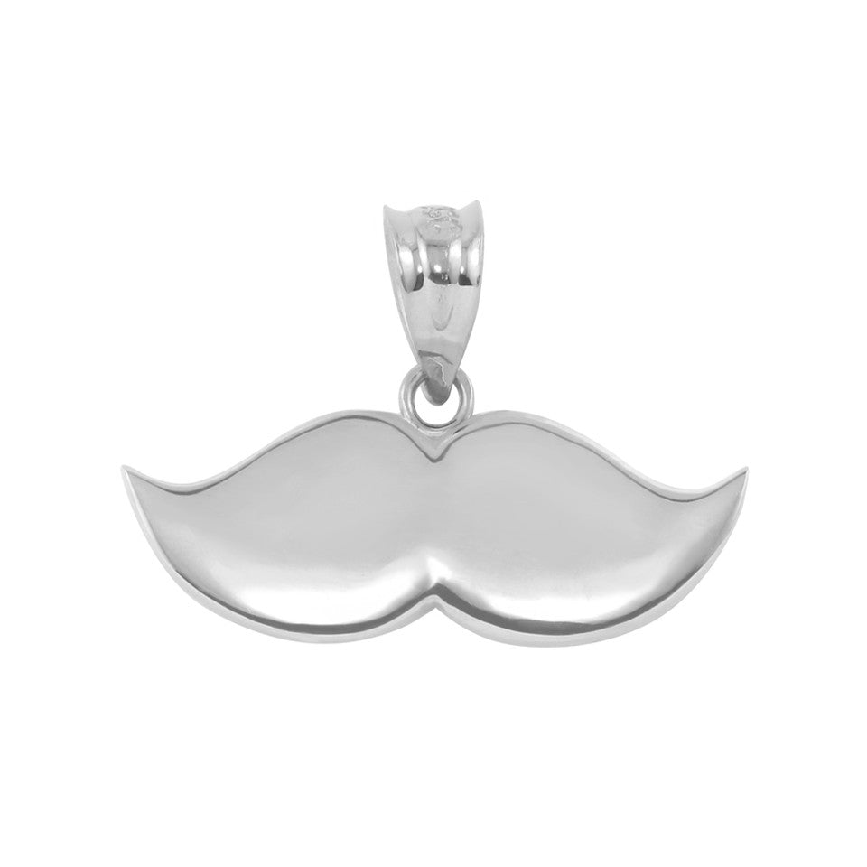 Gold Mustache Charm Pendant Necklace, view 4