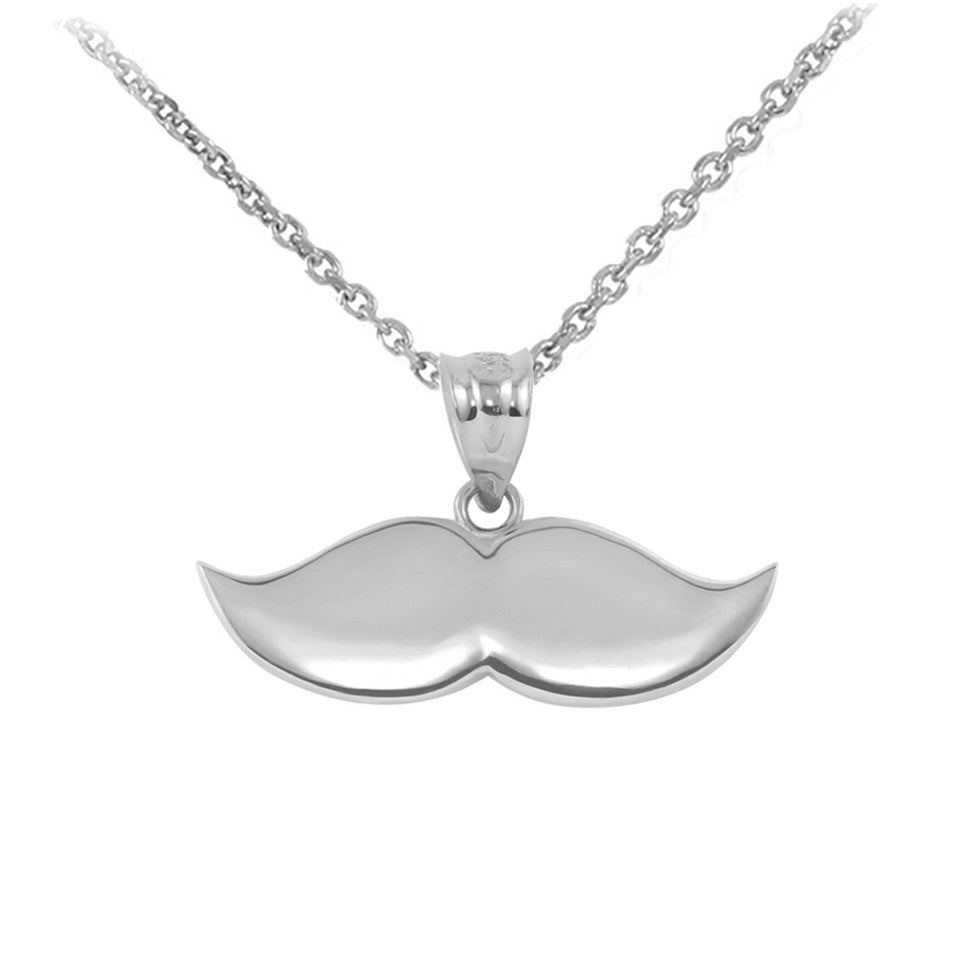 Gold Mustache Charm Pendant Necklace, view 5