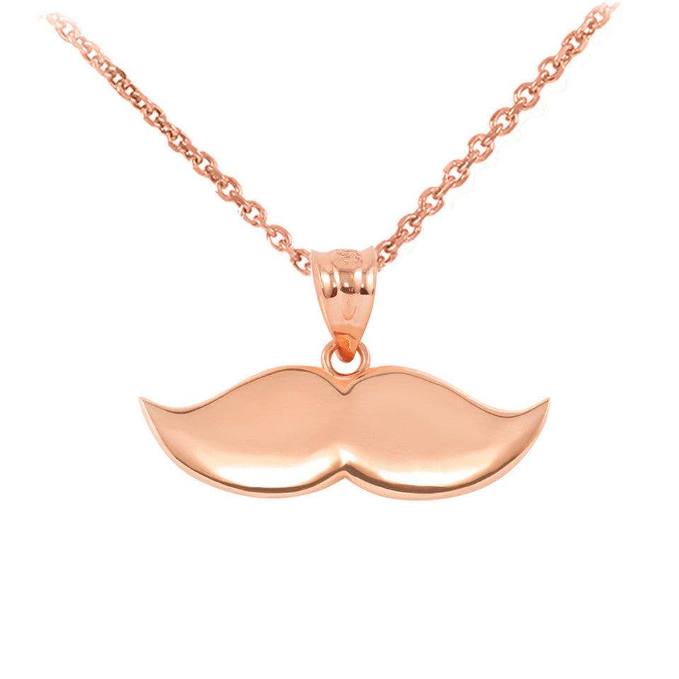 Gold Mustache Charm Pendant Necklace, view 6