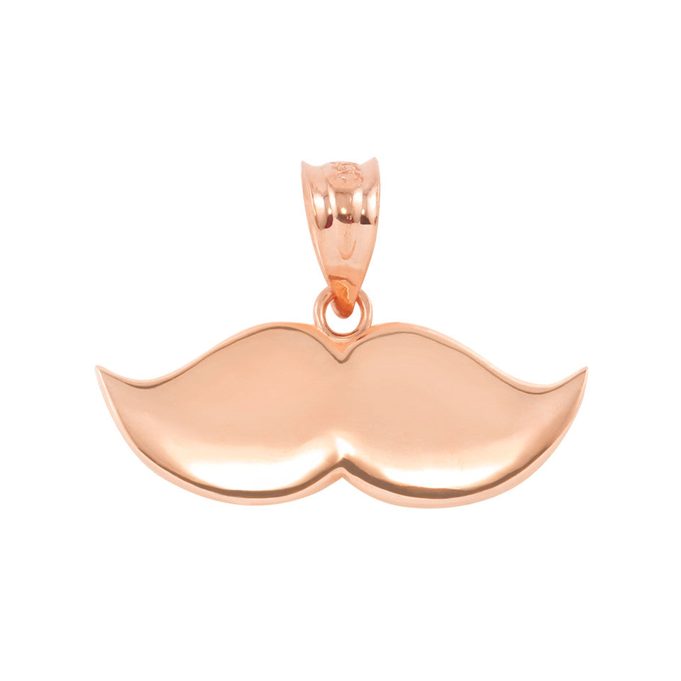 Gold Mustache Charm Pendant Necklace, view 7