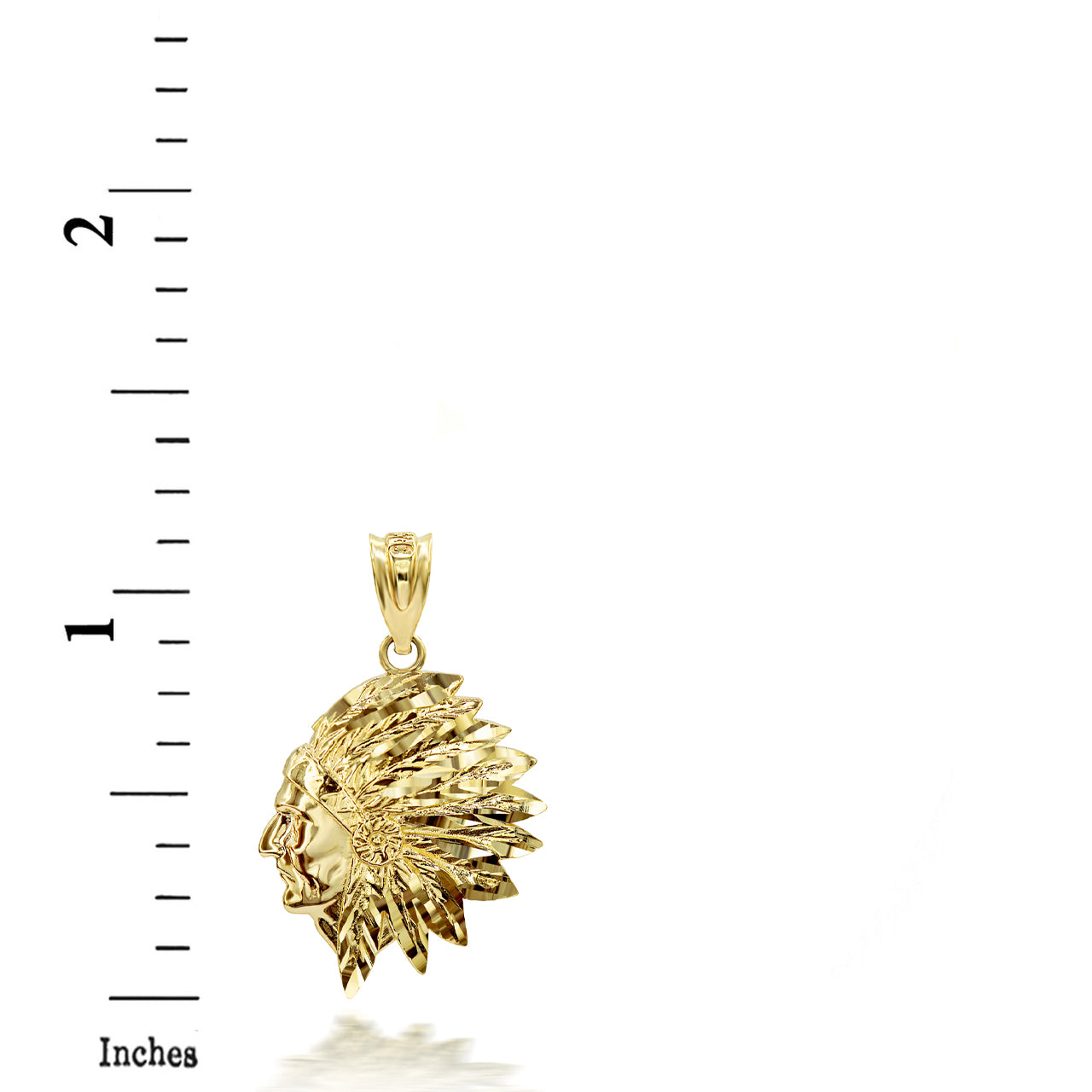Gold Native American Apache 3D Charm Necklace, view 2