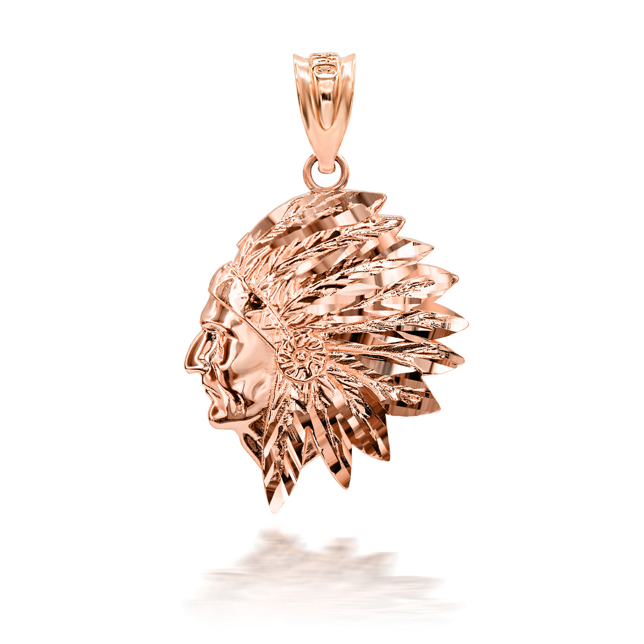 Gold Native American Apache 3D Charm Necklace, view 6