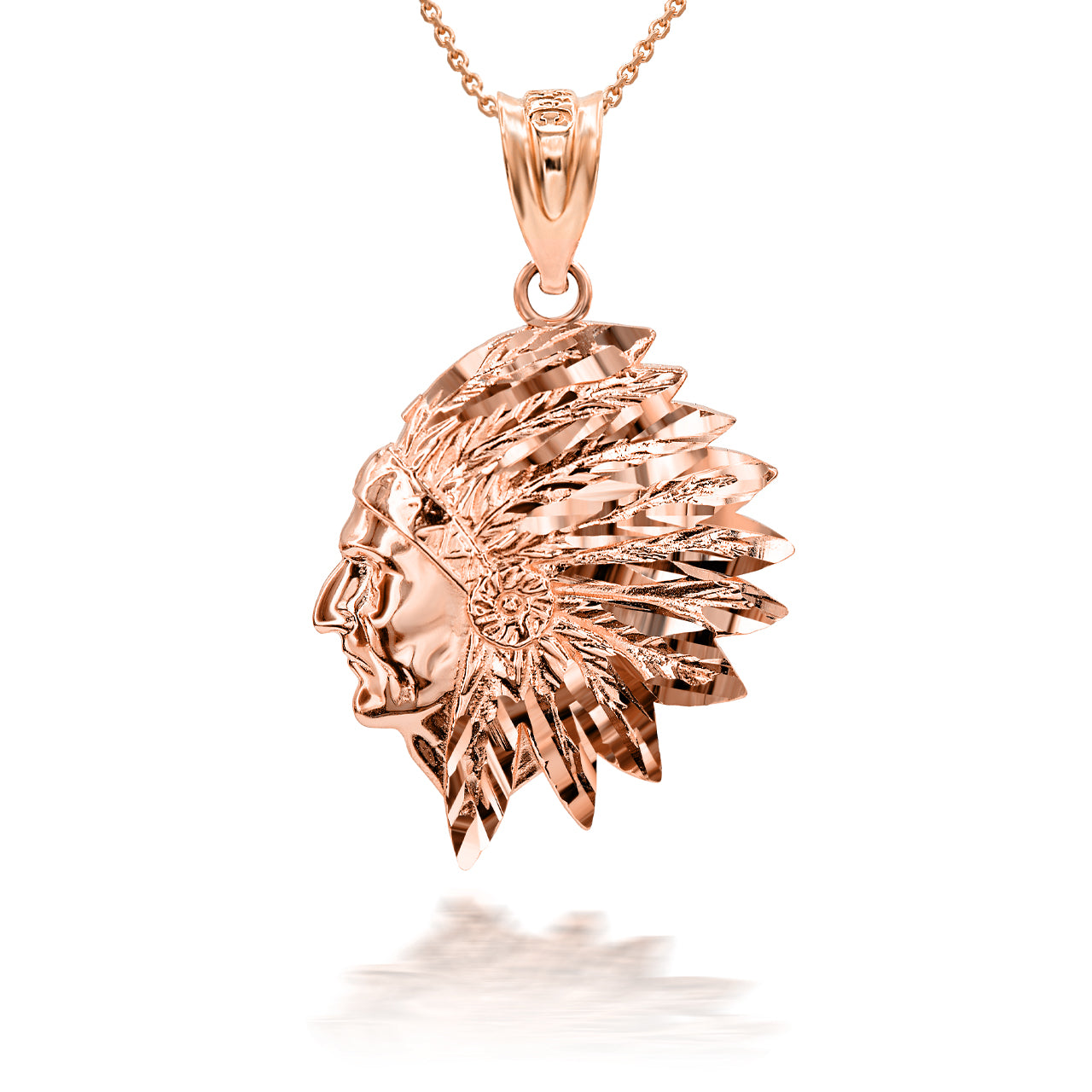 Gold Native American Apache 3D Charm Necklace, view 7