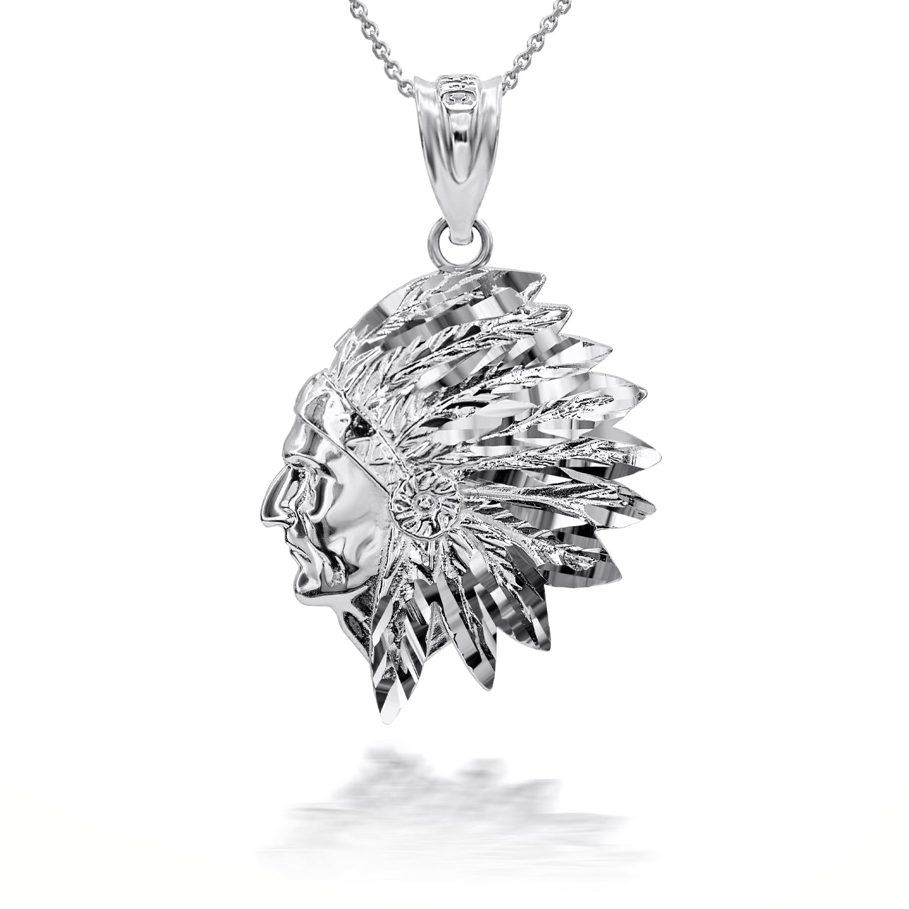 Gold Native American Apache 3D Charm Necklace, view 9