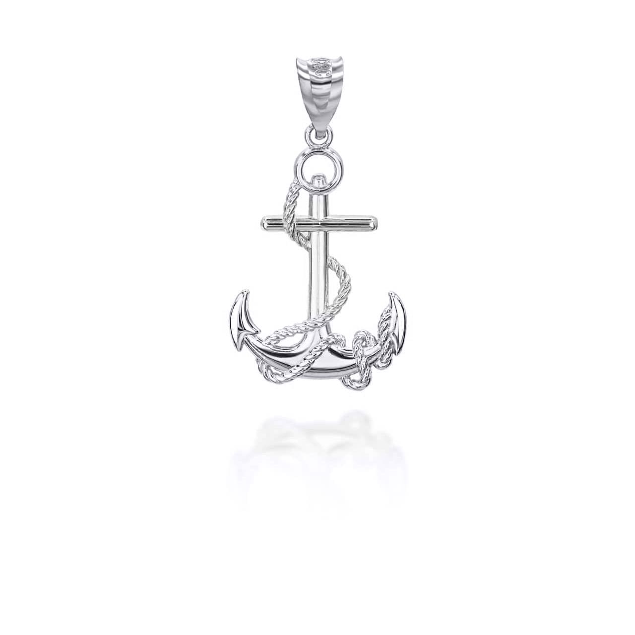 Gold Nautical Anchor Rope Pendant Necklace, view 8