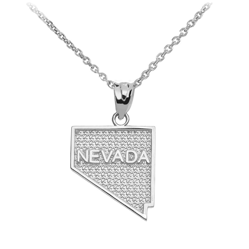Gold Nevada State Map Pendant, view 4