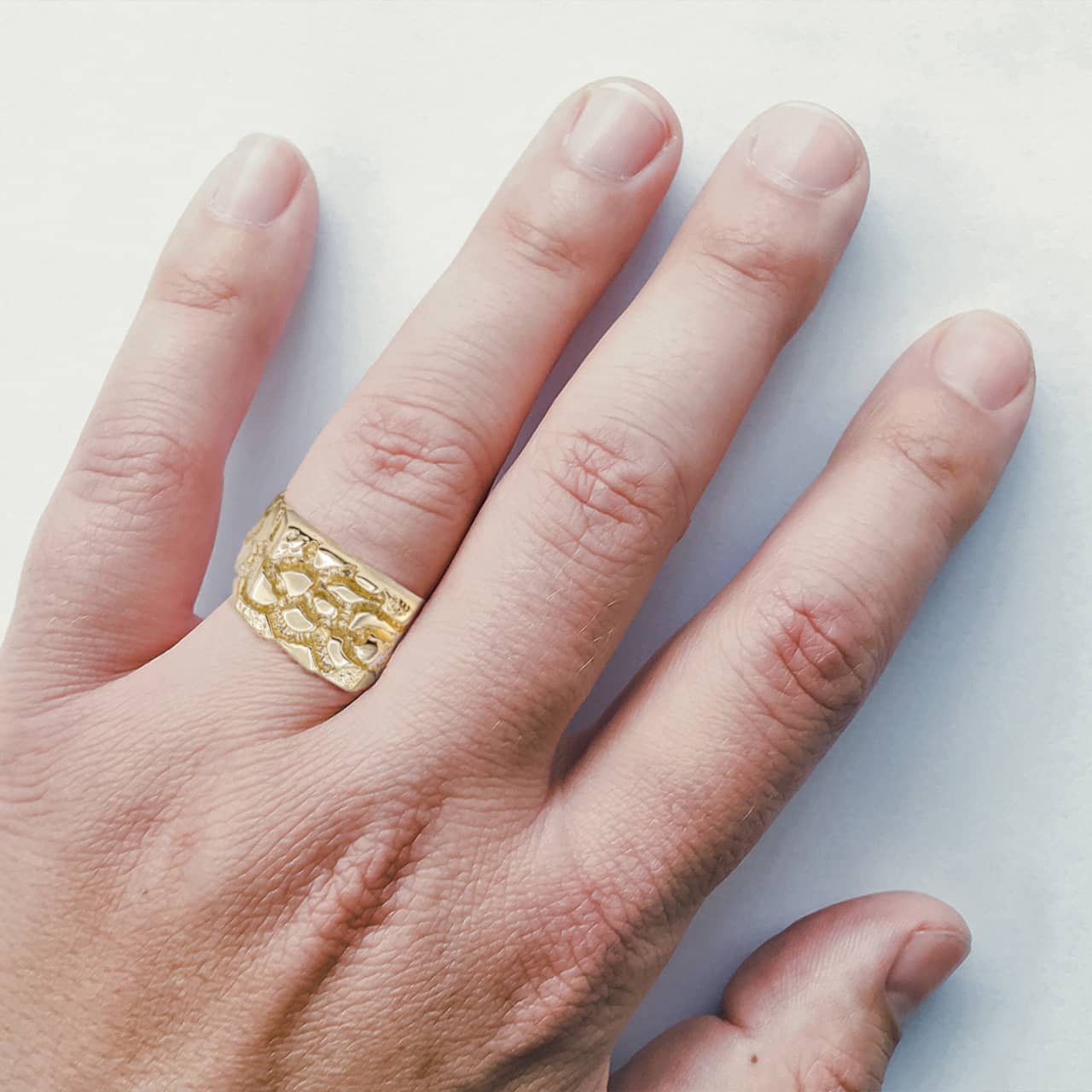 Gold Nugget Men's Ring, view 2