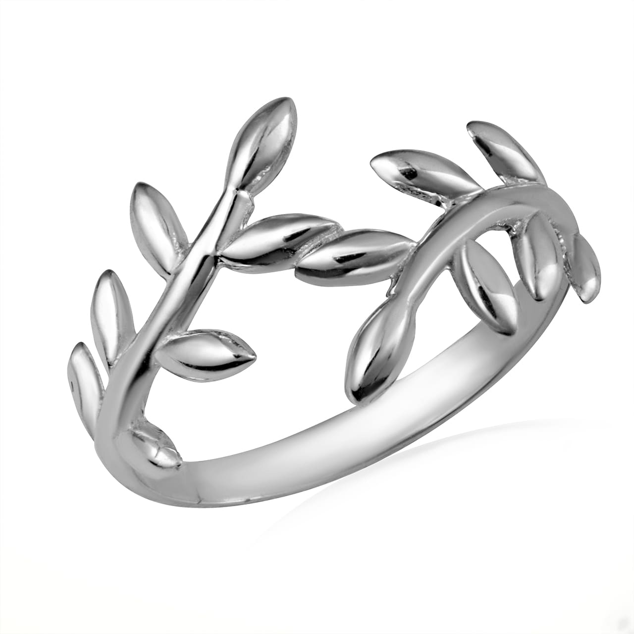 Gold Olive Branch Vines Band Ring, view 5