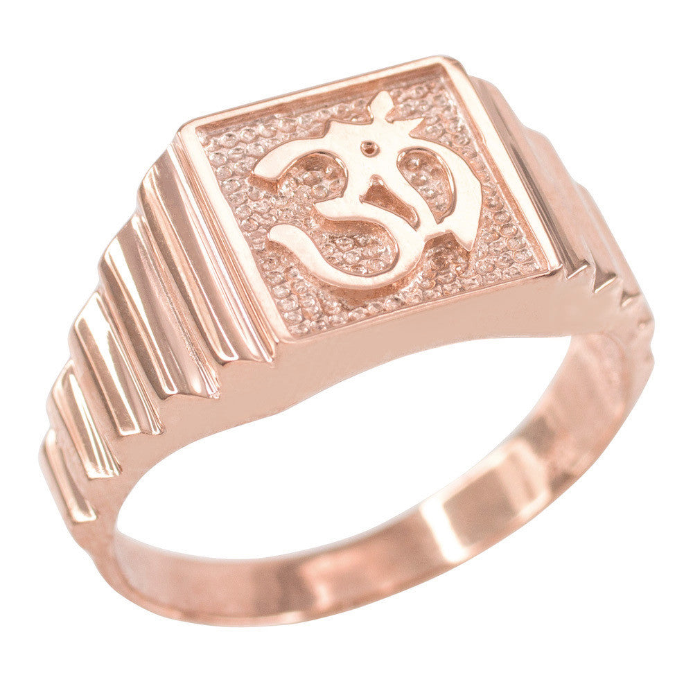 Gold Om Men's Ring, view 2