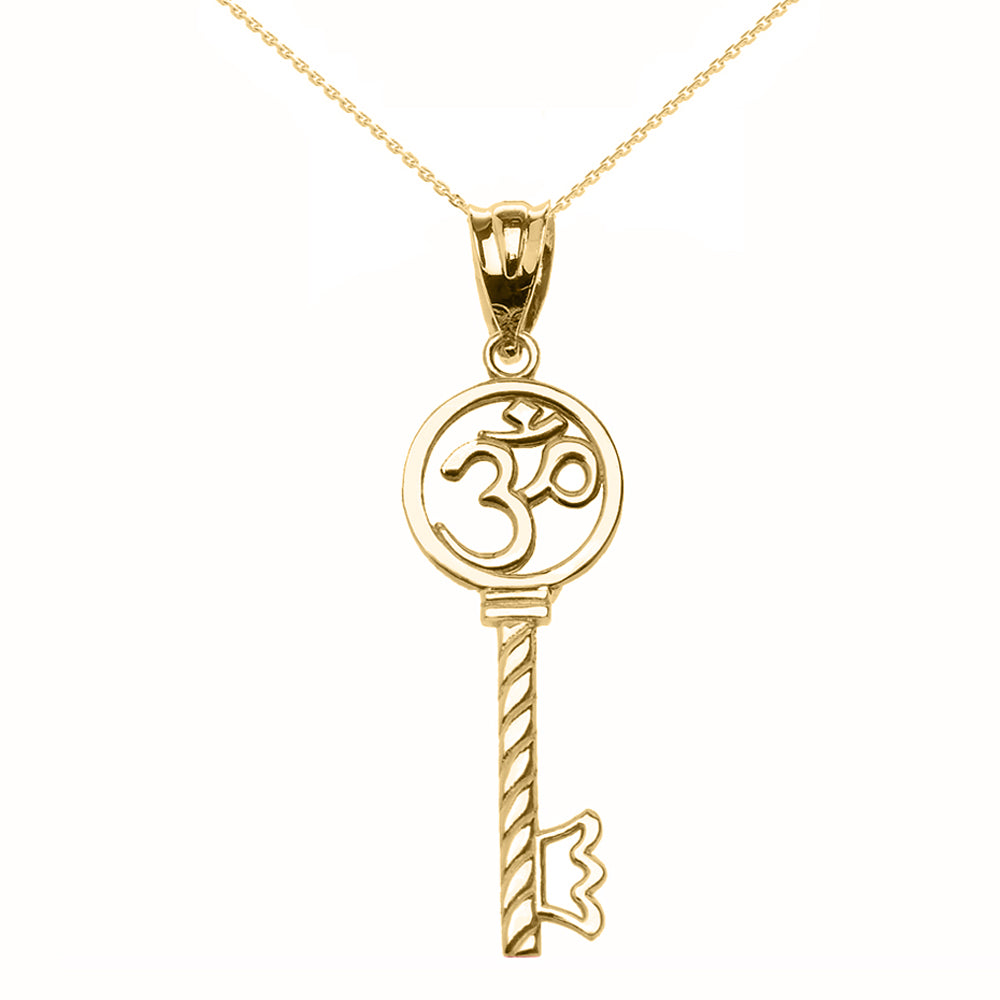 Gold Om/Ohm Key Pendant Necklace