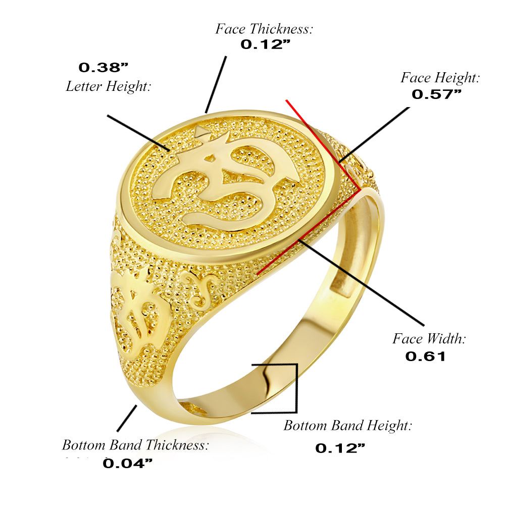 Gold Om Symbol Harmony Men's Ring, view 2