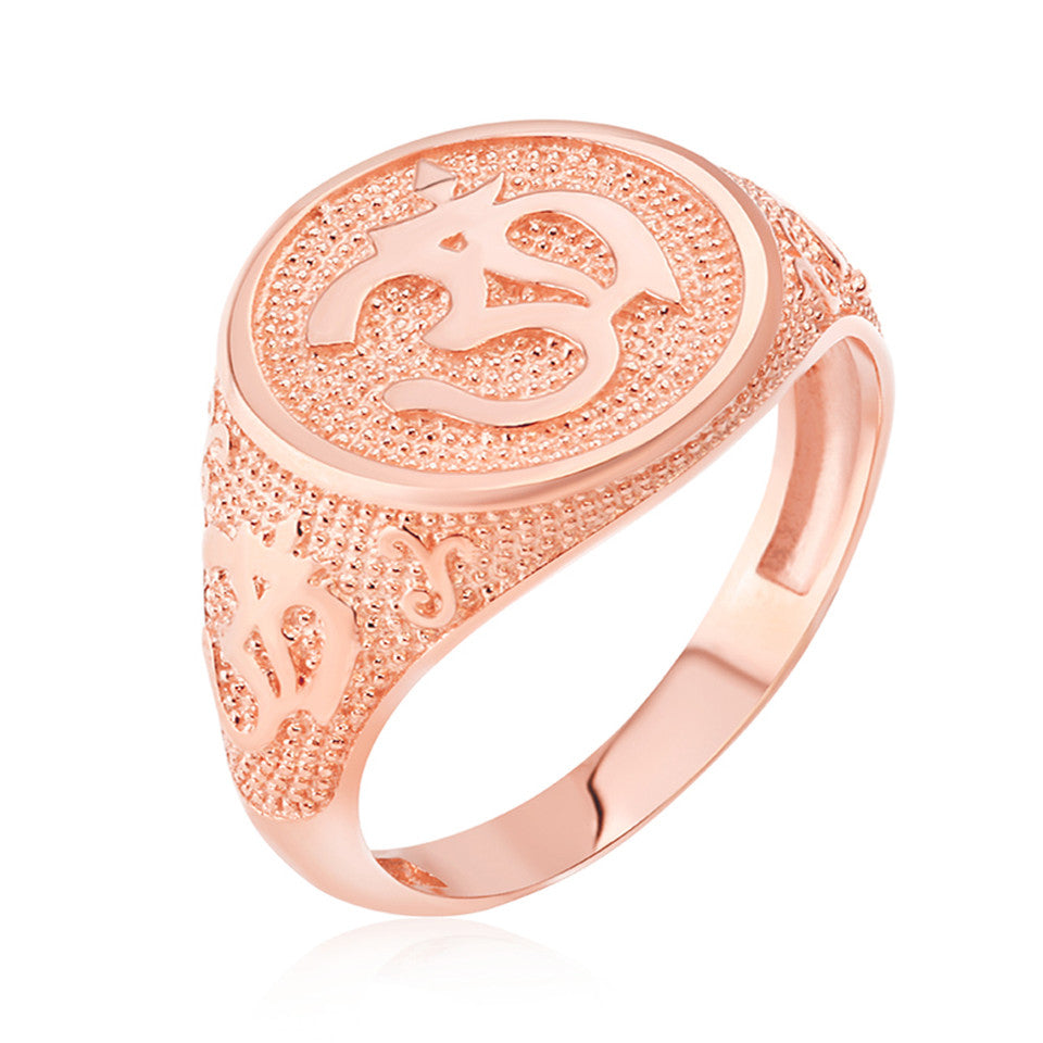 Gold Om Symbol Harmony Men's Ring, view 3