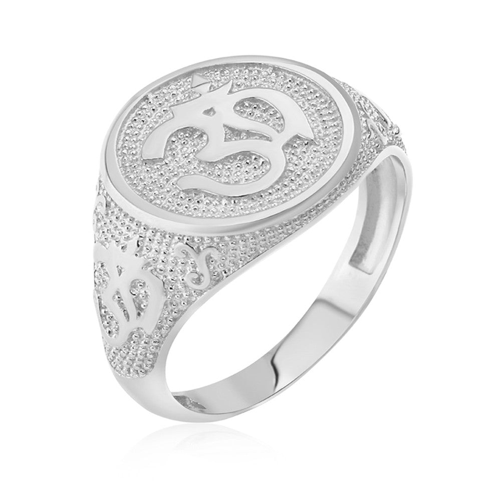 Gold Om Symbol Harmony Men's Ring, view 4