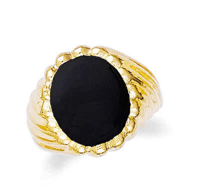 Gold Onyx Men's Swirl Ring