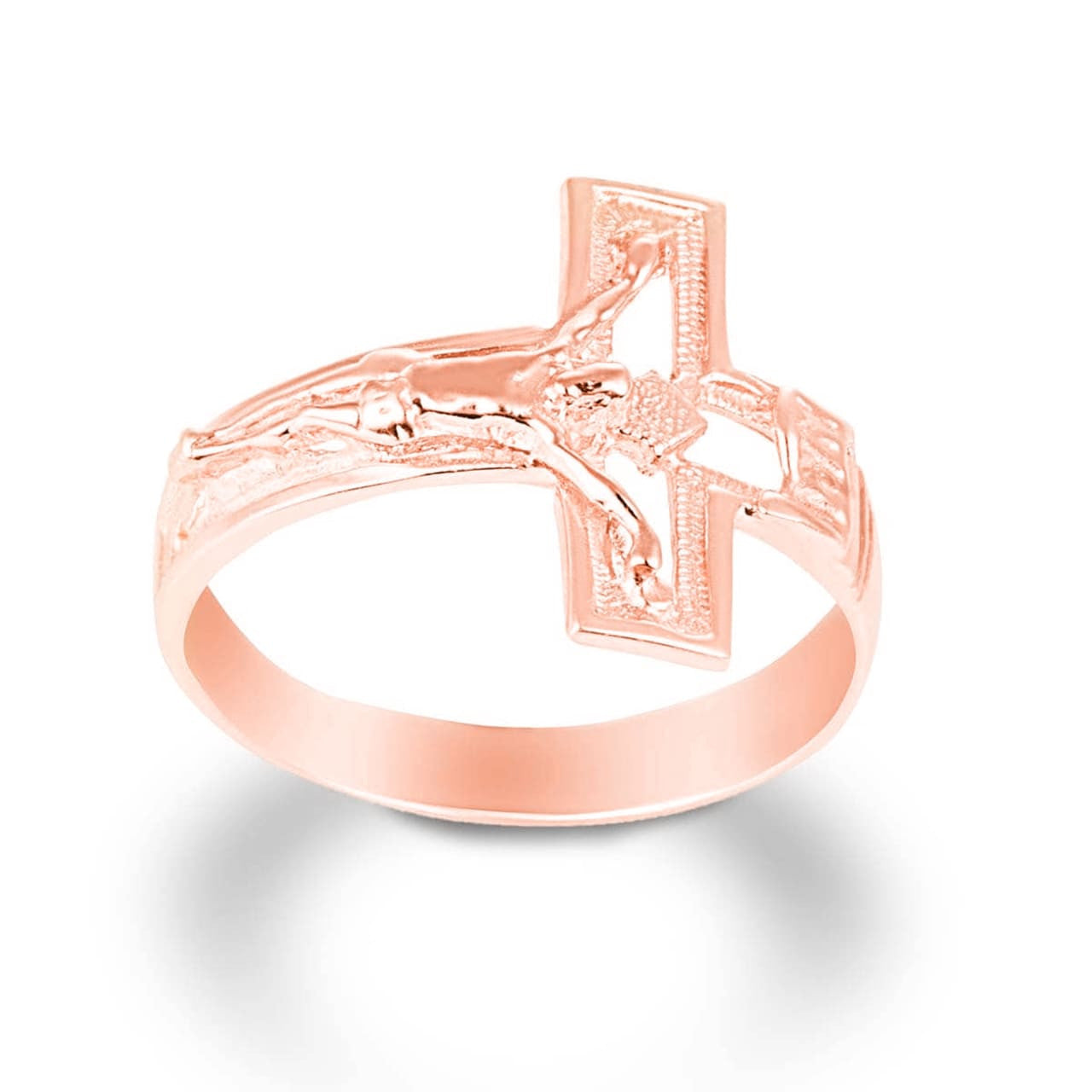 Gold Open Crucifix Cross Ring, view 2
