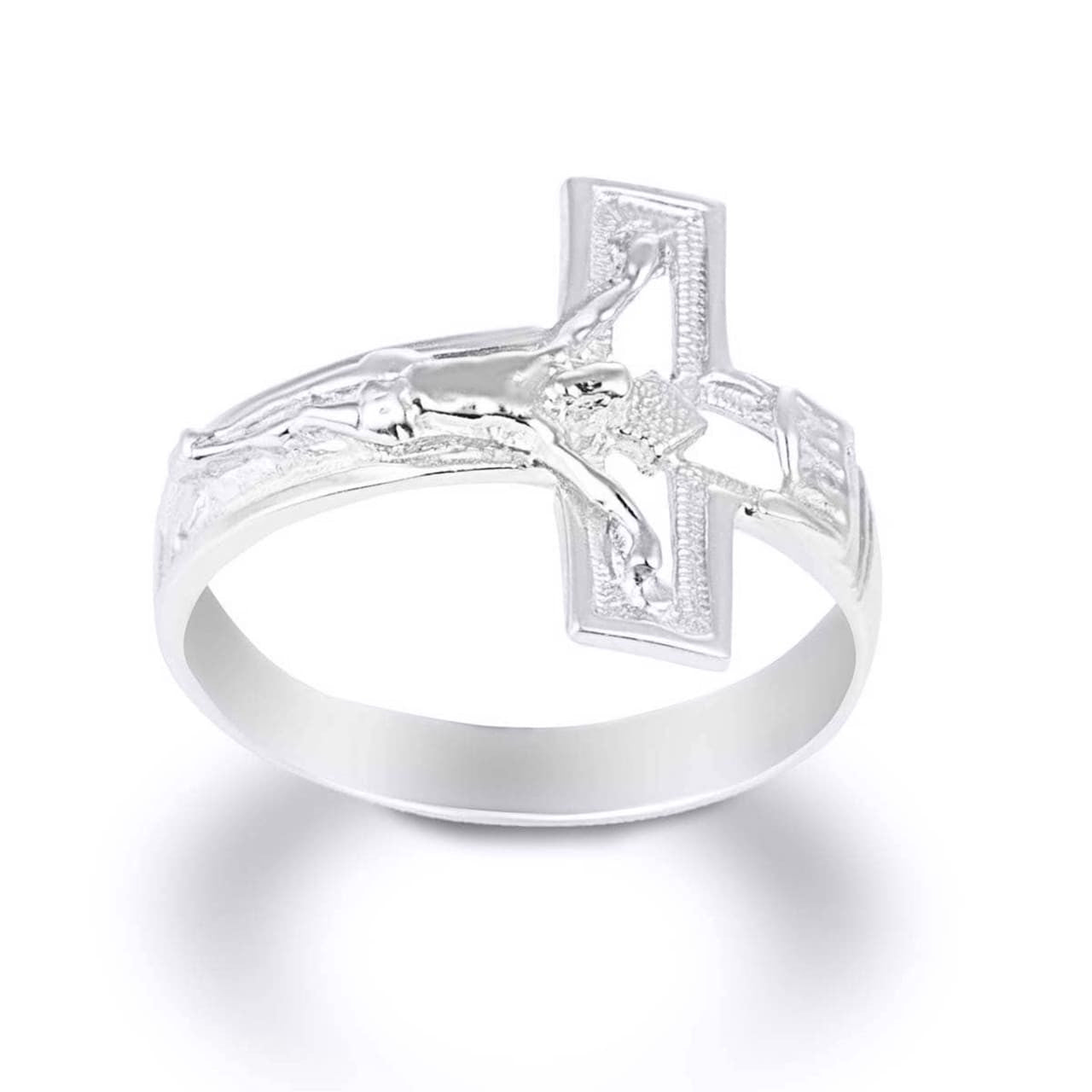 Gold Open Crucifix Cross Ring, view 3