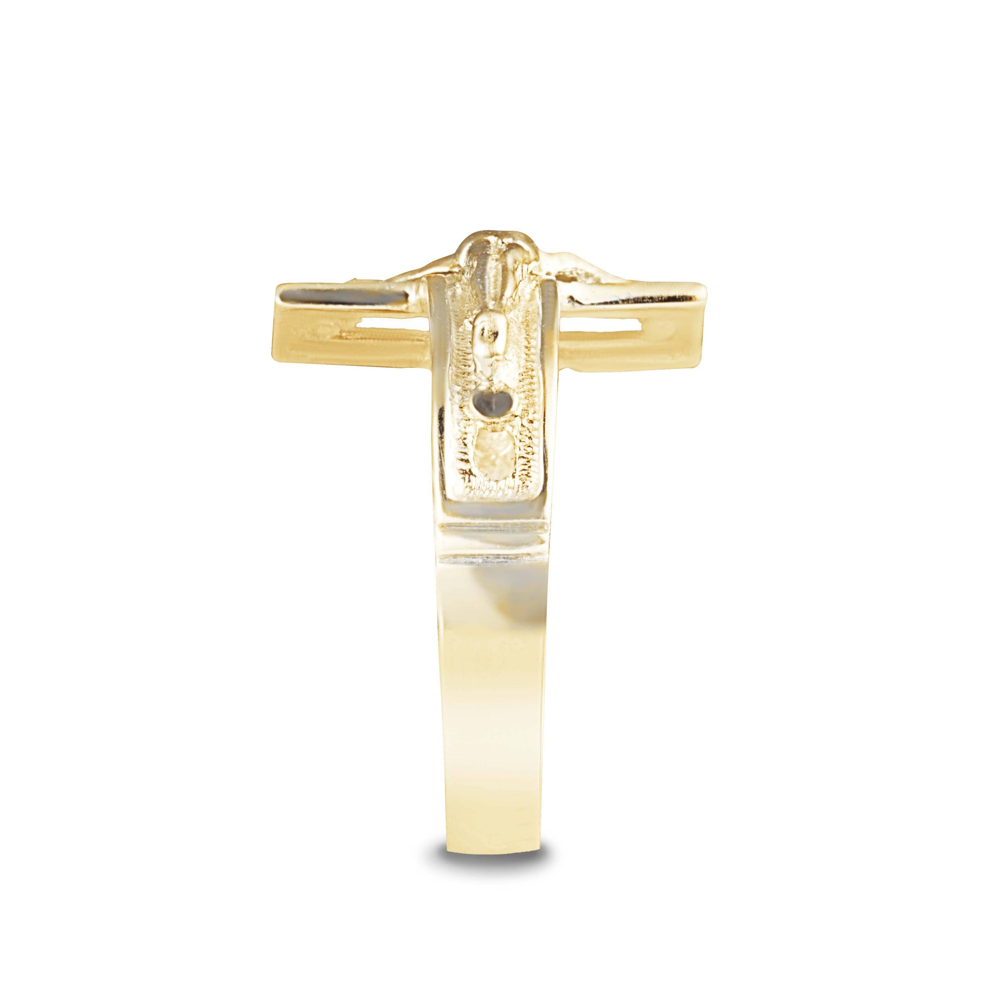 Gold Open Crucifix Cross Ring, view 6