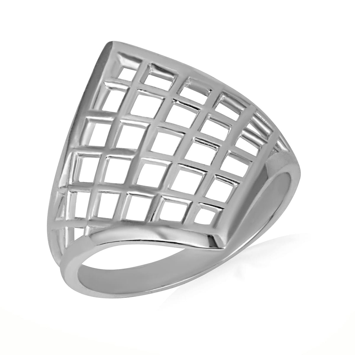 Gold Openwork Design Square Ring, view 3