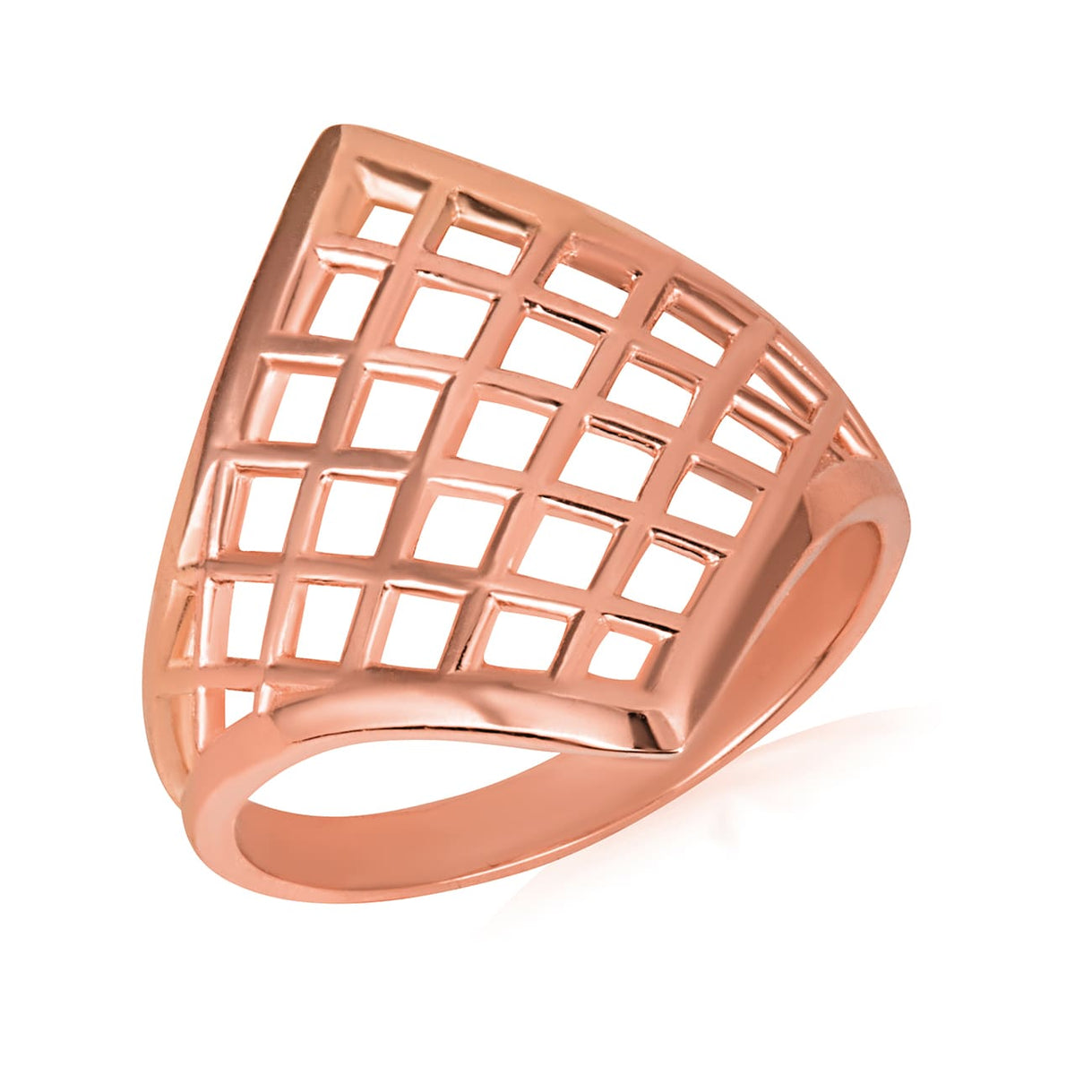 Gold Openwork Design Square Ring, view 4