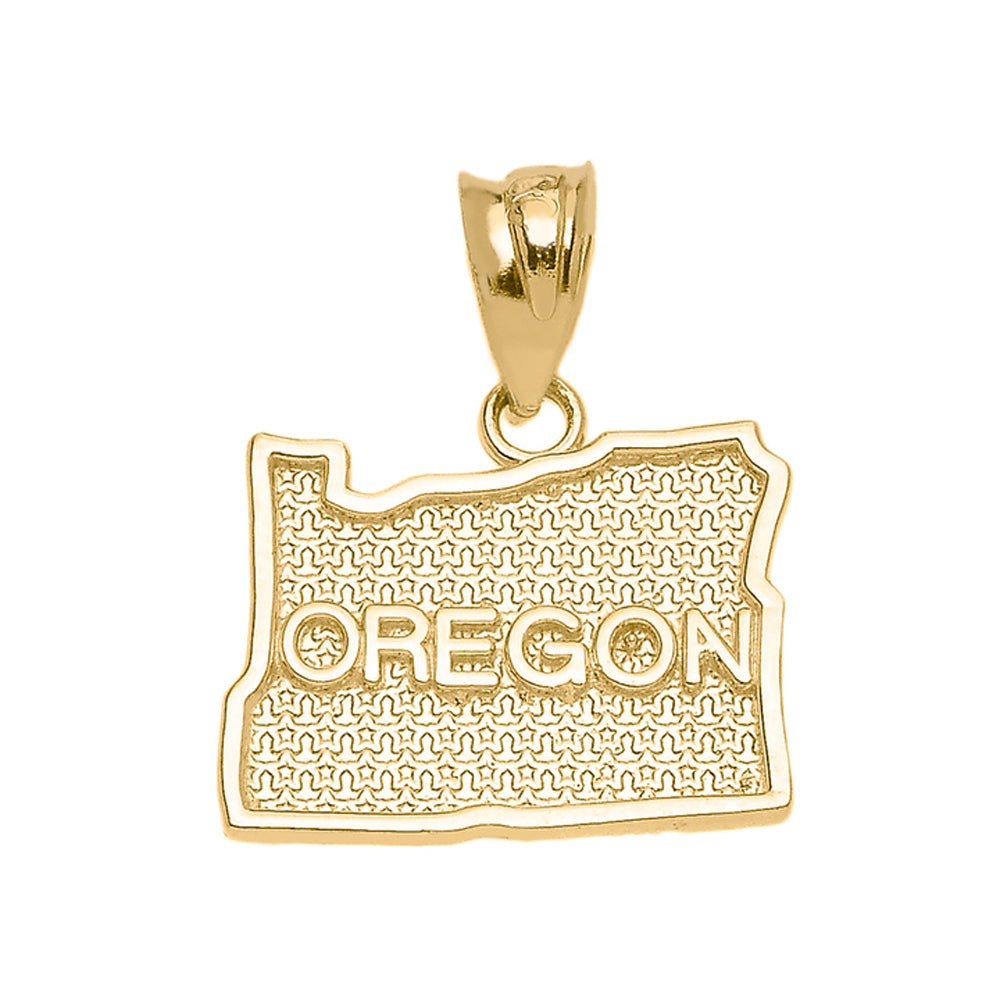 Gold Oregon State Map Pendant Necklace, view 2