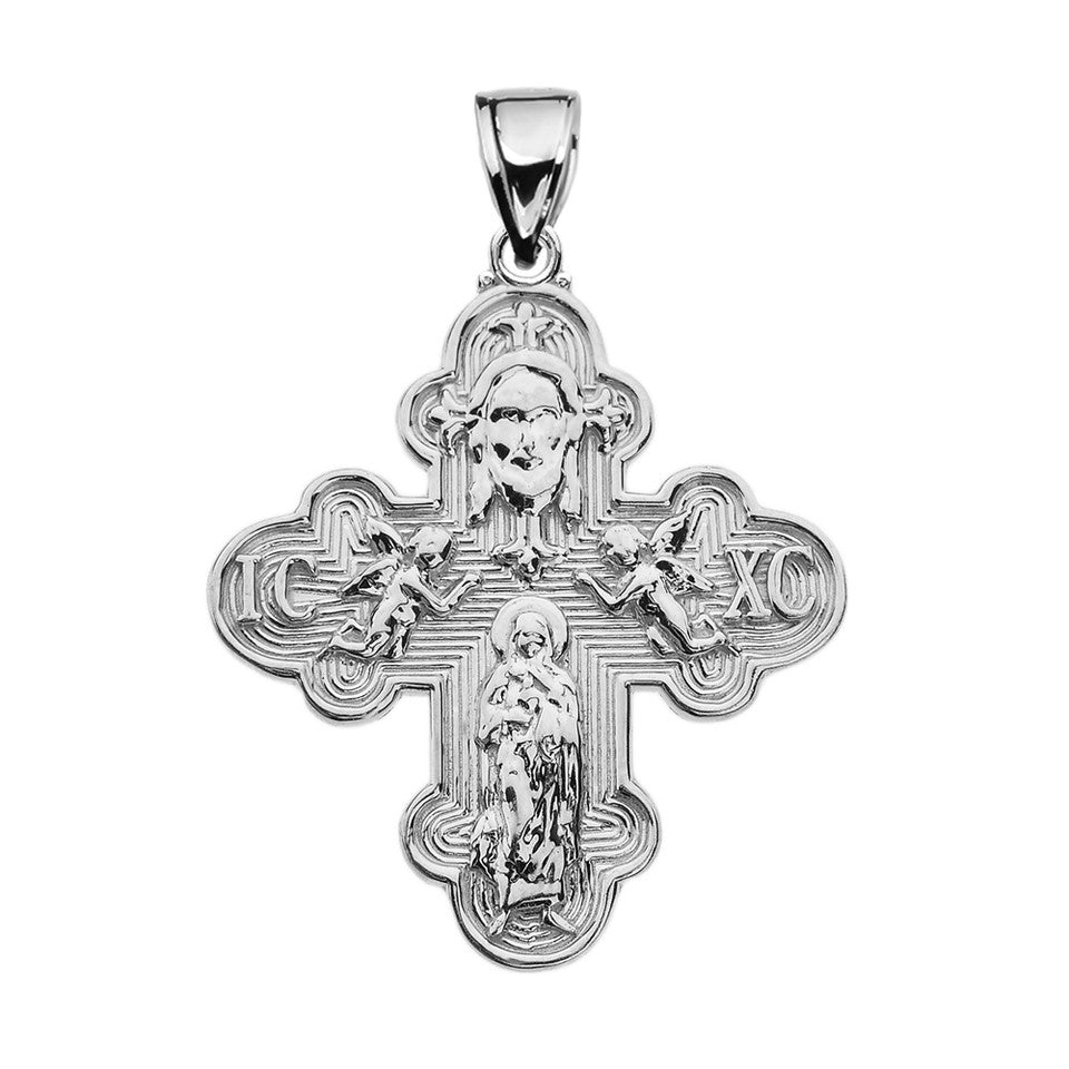 Gold Orthodox ICXC Cross (Save Us) Pendant Necklace, view 6